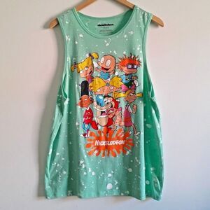 Nickelodeon TM Rugrats Cotton Blend Pullover Mint Green Tank Top Jr. Size XL EUC